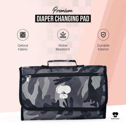 Black Grey Baby Camo Portable Diaper Changing Pad Waterproof Travel Mat
