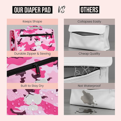 Black Grey Baby Camo Portable Diaper Changing Pad Waterproof Travel Mat