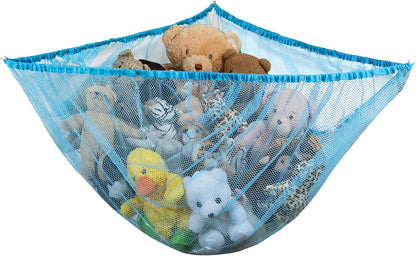 Stuffed Animal Organizer Hammock – Mesh Toy Storage Net for Kids’ Room, Nursery, or Playroom – Holds 30+ Plushies, Expands to 5.5 Feet, Easy Wall Mount, White