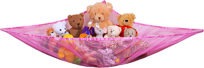 Stuffed Animal Organizer Hammock – Mesh Toy Storage Net for Kids’ Room, Nursery, or Playroom – Holds 30+ Plushies, Expands to 5.5 Feet, Easy Wall Mount, White