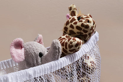 Stuffed Animal Organizer Hammock – Mesh Toy Storage Net for Kids’ Room, Nursery, or Playroom – Holds 30+ Plushies, Expands to 5.5 Feet, Easy Wall Mount, White