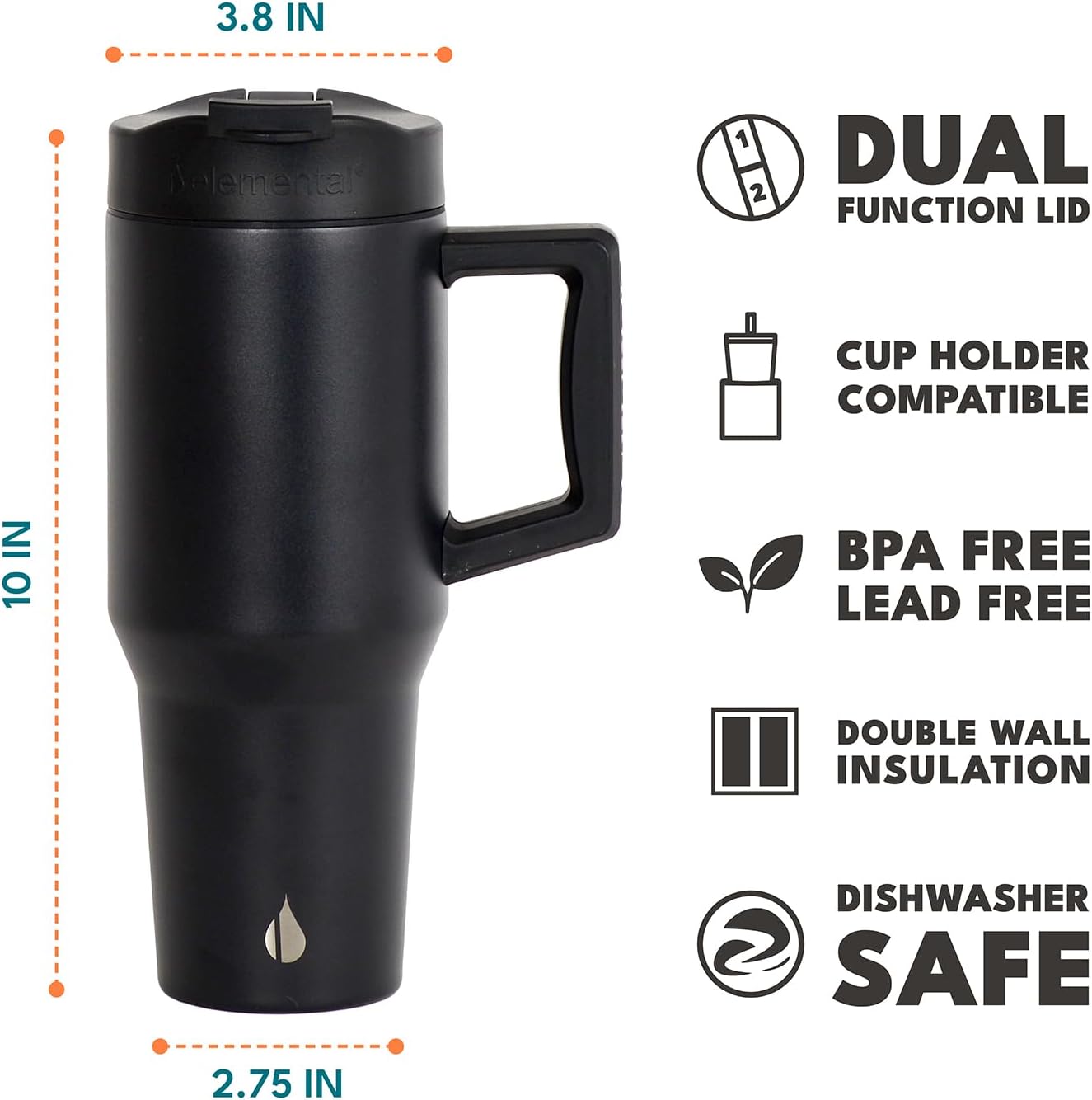 100% Leak Proof 32oz Tumbler with Handle & Straw Travel Mug | Stainless Steel Double Wall Insulated Tumbler for Hot and Cold Beverages with Sip & Straw Lid - Colors A