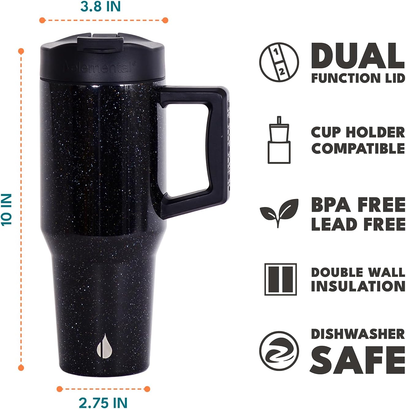 100% Leak Proof 32oz Tumbler with Handle & Straw Travel Mug | Stainless Steel Double Wall Insulated Tumbler for Hot and Cold Beverages with Sip & Straw Lid - Colors A