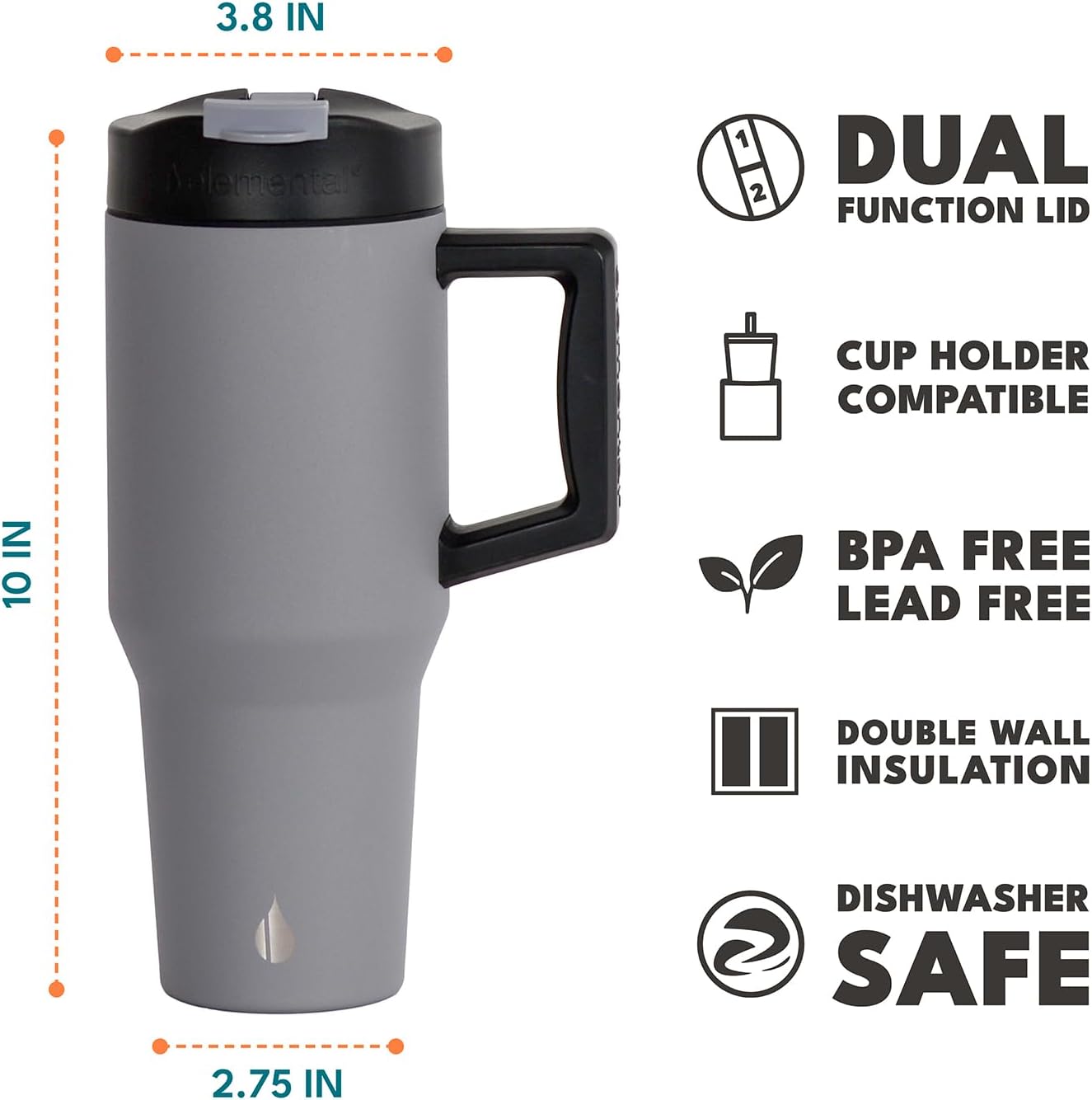 100% Leak Proof 32oz Tumbler with Handle & Straw Travel Mug | Stainless Steel Double Wall Insulated Tumbler for Hot and Cold Beverages with Sip & Straw Lid - Colors A