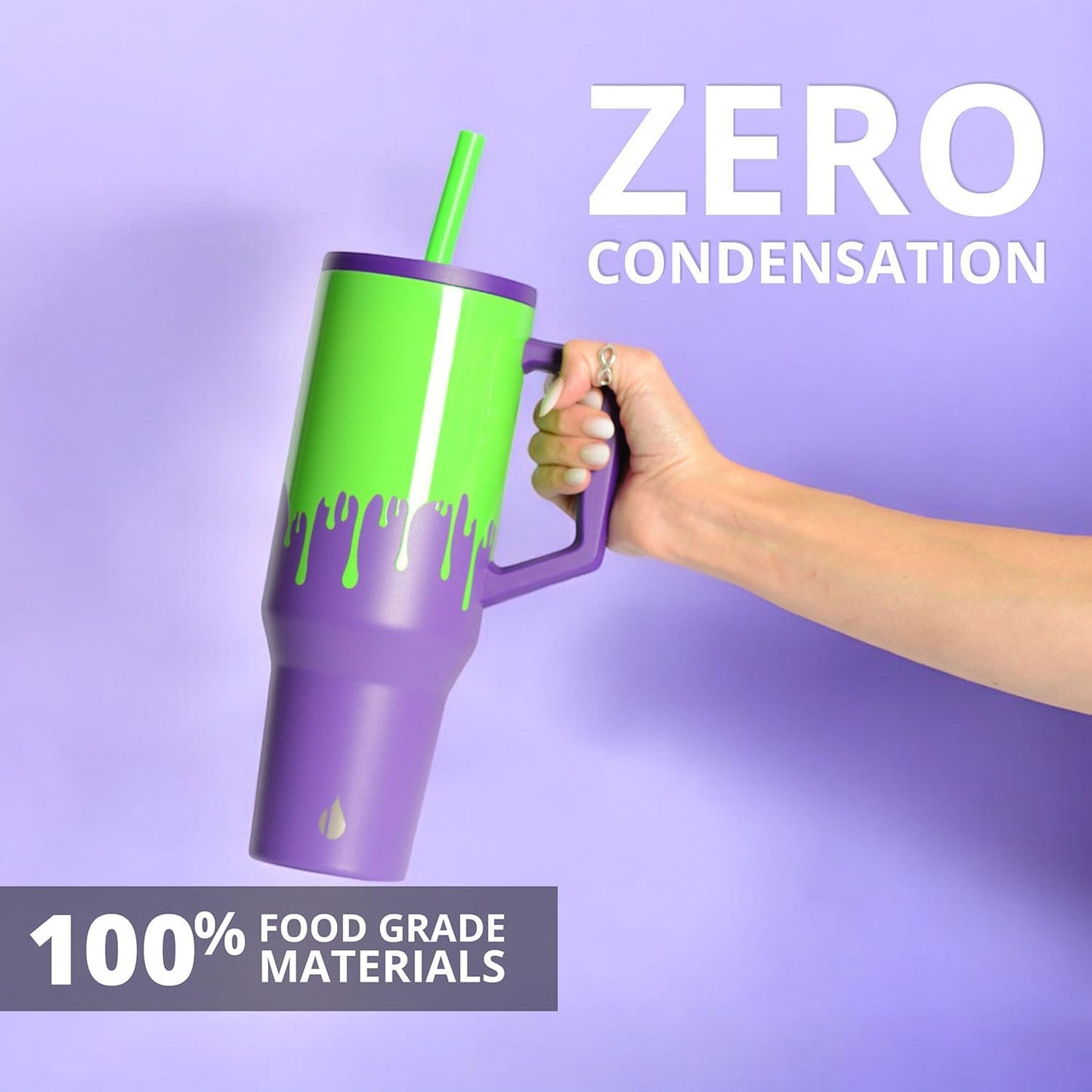 100% Leak Proof 32oz Tumbler with Handle & Straw Travel Mug | Stainless Steel Double Wall Insulated Tumbler for Hot and Cold Beverages with Sip & Straw Lid - Colors A
