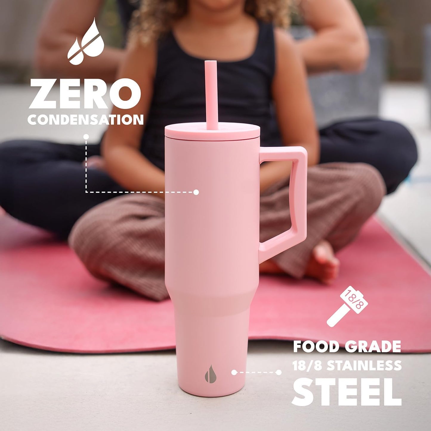 100% Leak Proof 32oz Tumbler with Handle & Straw Travel Mug | Stainless Steel Double Wall Insulated Tumbler for Hot and Cold Beverages with Sip & Straw Lid - Colors A