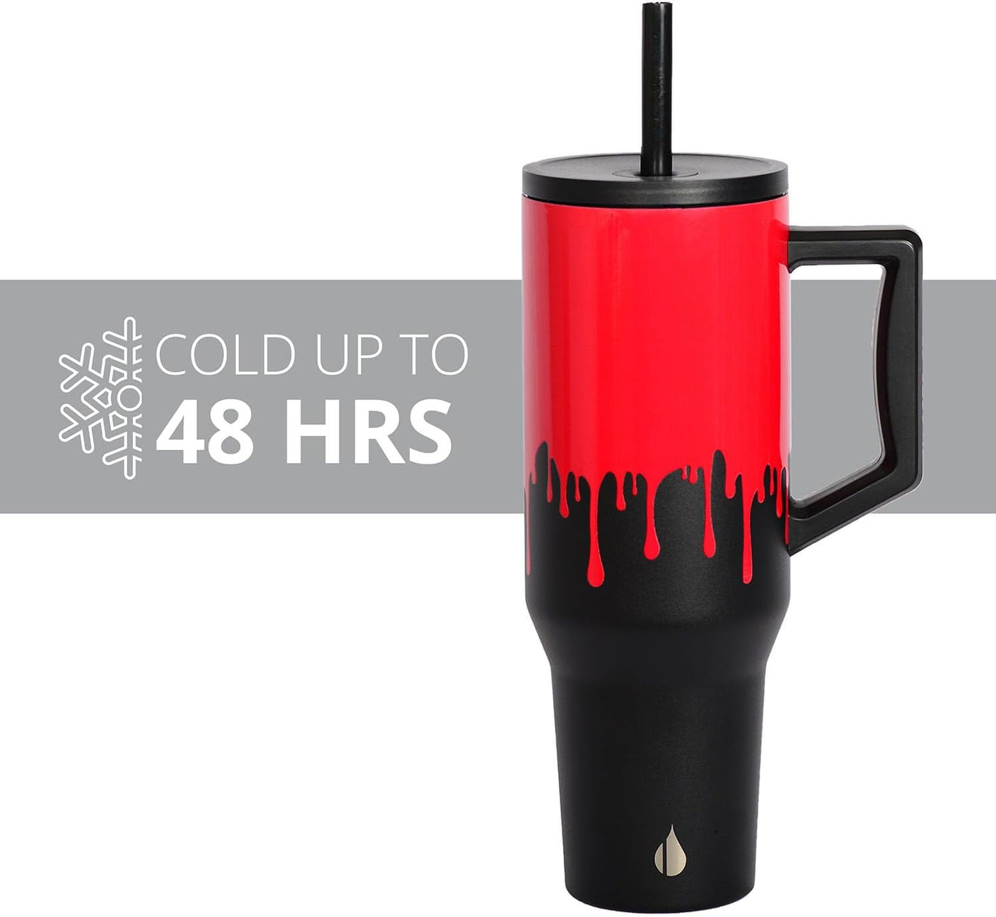 100% Leak Proof 32oz Tumbler with Handle & Straw Travel Mug | Stainless Steel Double Wall Insulated Tumbler for Hot and Cold Beverages with Sip & Straw Lid - Colors A
