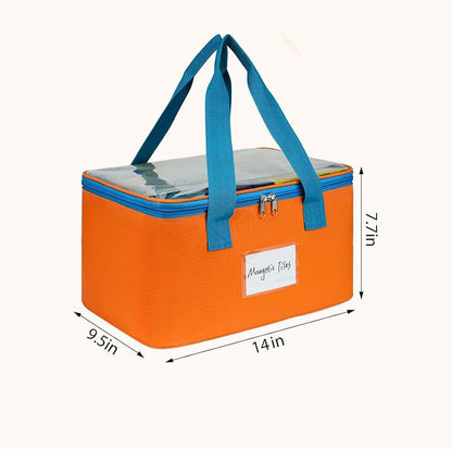 Visible Toy Storage Bag for Building Blocks, Clear Top Zippered Organizer Tote with Carry Handles for Room to Room Cleanup At Home Building Block Organizer Tote Clear Top Toy Bag Playroom