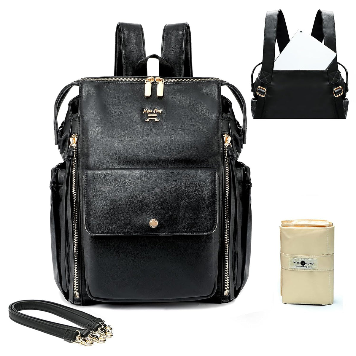 Leather Diaper Backpack for Girls and Boys Diaper Backpack