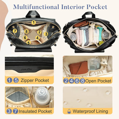 Leather Diaper Backpack for Girls and Boys Diaper Backpack