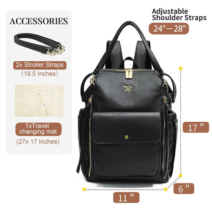 Leather Diaper Backpack for Girls and Boys Diaper Backpack