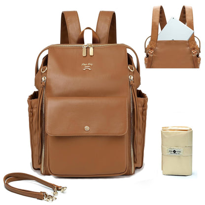 Leather Diaper Backpack for Girls and Boys Diaper Backpack