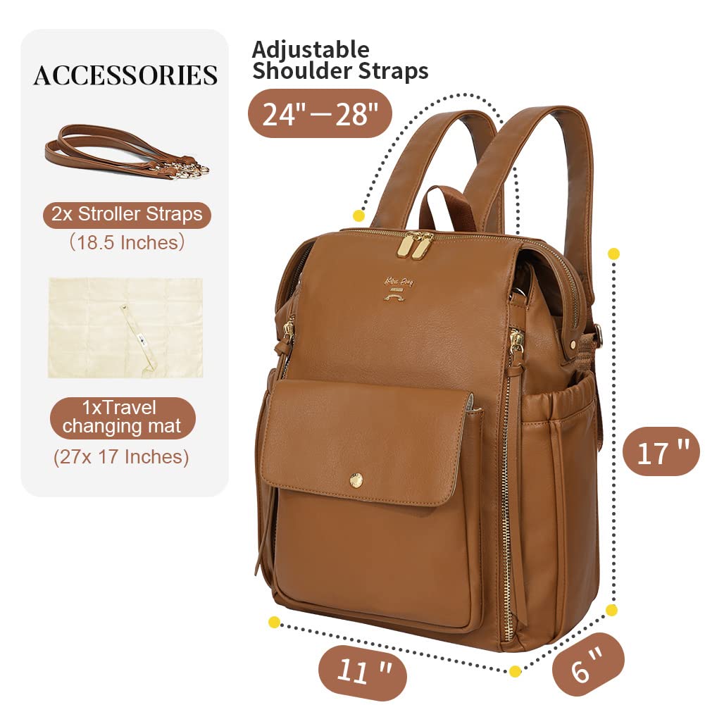 Leather Diaper Backpack for Girls and Boys Diaper Backpack