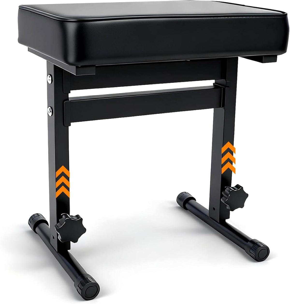 Adjustable Piano Bench 18.11" to 22.83", Durable Piano Stool with PVC Leather, Portable Keyboard Bench with Padded Cushion for Musicians Piano Stool Chair (Capacity: 260 lb)
