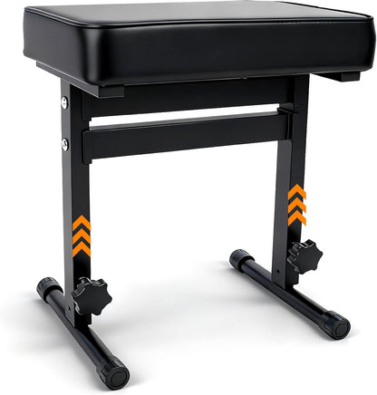 Adjustable Piano Bench 18.11" to 22.83", Durable Piano Stool with PVC Leather, Portable Keyboard Bench with Padded Cushion for Musicians Piano Stool Chair (Capacity: 260 lb)