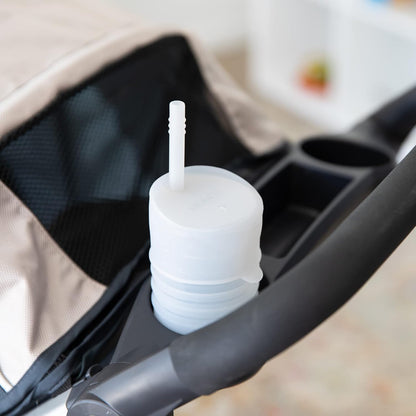 Baby and Toddler Cups, Sippy Cup with Straw, Spill Proof, Transition Cup for Babies Ages 1 Year, Safely Sip from Lid, Straw or Cup, First Year Supplies, Platinum Silicone, Holds 7oz, Gray