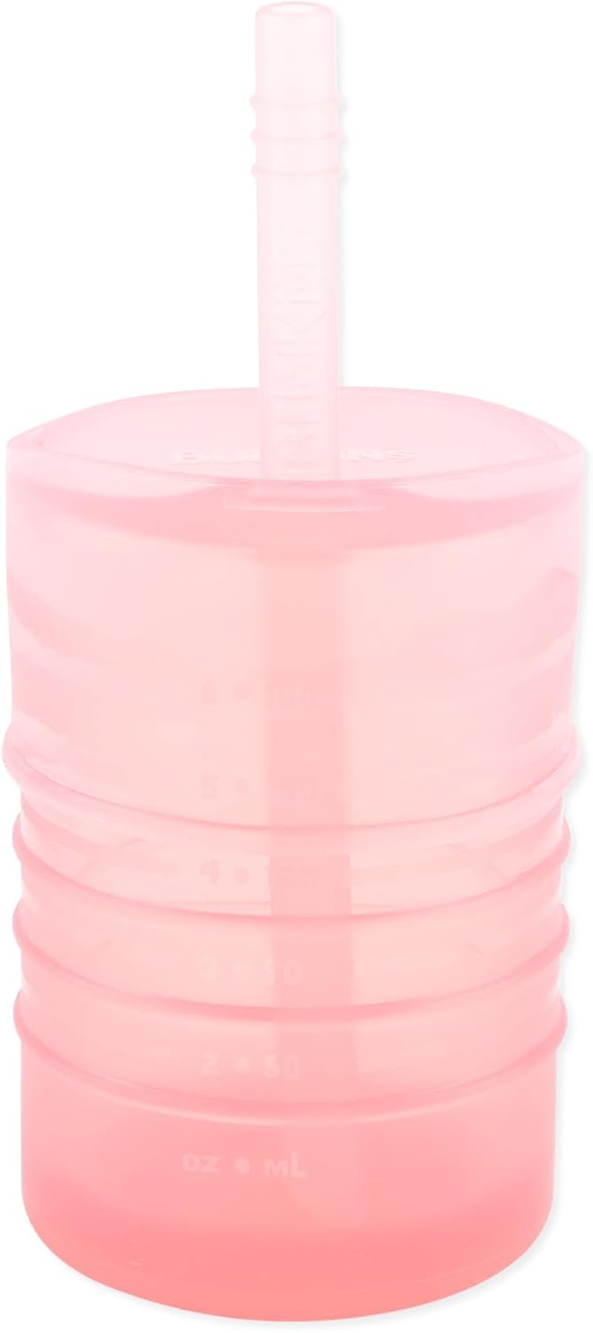 Baby and Toddler Cups, Sippy Cup with Straw, Spill Proof, Transition Cup for Babies Ages 1 Year, Safely Sip from Lid, Straw or Cup, First Year Supplies, Platinum Silicone, Holds 7oz, Gray