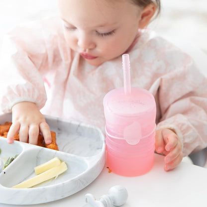Baby and Toddler Cups, Sippy Cup with Straw, Spill Proof, Transition Cup for Babies Ages 1 Year, Safely Sip from Lid, Straw or Cup, First Year Supplies, Platinum Silicone, Holds 7oz, Gray