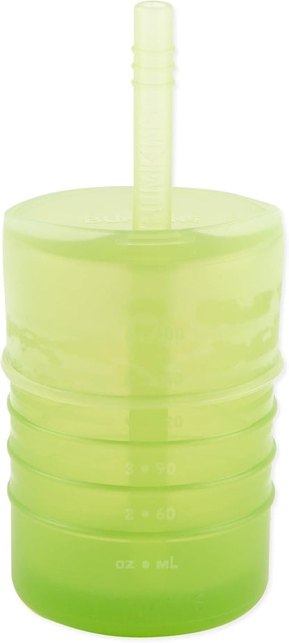 Baby and Toddler Cups, Sippy Cup with Straw, Spill Proof, Transition Cup for Babies Ages 1 Year, Safely Sip from Lid, Straw or Cup, First Year Supplies, Platinum Silicone, Holds 7oz, Gray