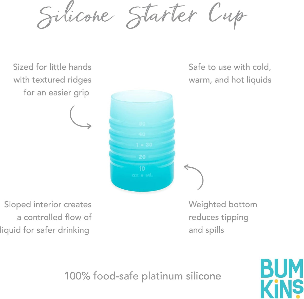 Baby and Toddler Cups, Sippy Cup with Straw, Spill Proof, Transition Cup for Babies Ages 1 Year, Safely Sip from Lid, Straw or Cup, First Year Supplies, Platinum Silicone, Holds 7oz, Gray