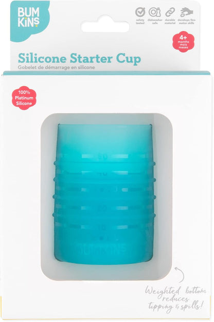 Baby and Toddler Cups, Sippy Cup with Straw, Spill Proof, Transition Cup for Babies Ages 1 Year, Safely Sip from Lid, Straw or Cup, First Year Supplies, Platinum Silicone, Holds 7oz, Gray