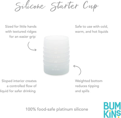 Baby and Toddler Cups, Sippy Cup with Straw, Spill Proof, Transition Cup for Babies Ages 1 Year, Safely Sip from Lid, Straw or Cup, First Year Supplies, Platinum Silicone, Holds 7oz, Gray