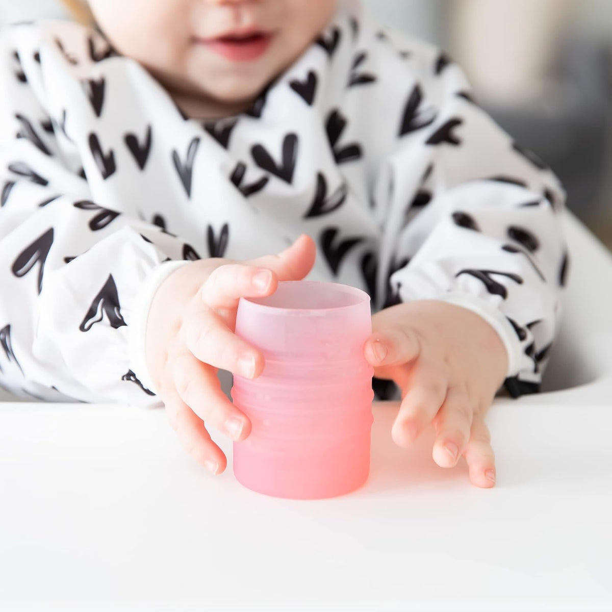 Baby and Toddler Cups, Sippy Cup with Straw, Spill Proof, Transition Cup for Babies Ages 1 Year, Safely Sip from Lid, Straw or Cup, First Year Supplies, Platinum Silicone, Holds 7oz, Gray