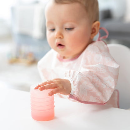 Baby and Toddler Cups, Sippy Cup with Straw, Spill Proof, Transition Cup for Babies Ages 1 Year, Safely Sip from Lid, Straw or Cup, First Year Supplies, Platinum Silicone, Holds 7oz, Gray
