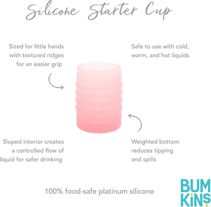 Baby and Toddler Cups, Sippy Cup with Straw, Spill Proof, Transition Cup for Babies Ages 1 Year, Safely Sip from Lid, Straw or Cup, First Year Supplies, Platinum Silicone, Holds 7oz, Gray