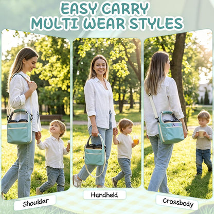Reusable Drink Carrier Tote Bag with Handle Family Size 4 Compartment Water Bottle Holder with Adjustable Shoulder Strap & Removable Dividers Multiple Tumbler Caddy for Car,Delivery,Family Outings