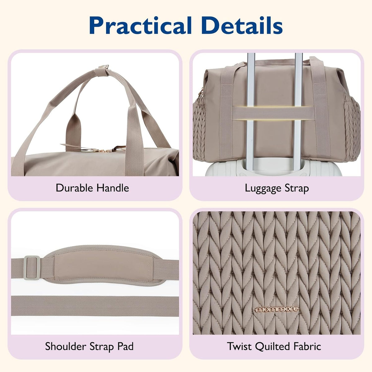 Diaper Bag Tote Large Travel Baby Bag with Pacifier Case