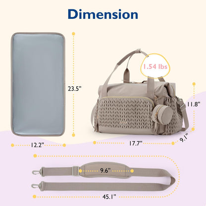 Diaper Bag Tote Large Travel Baby Bag with Pacifier Case