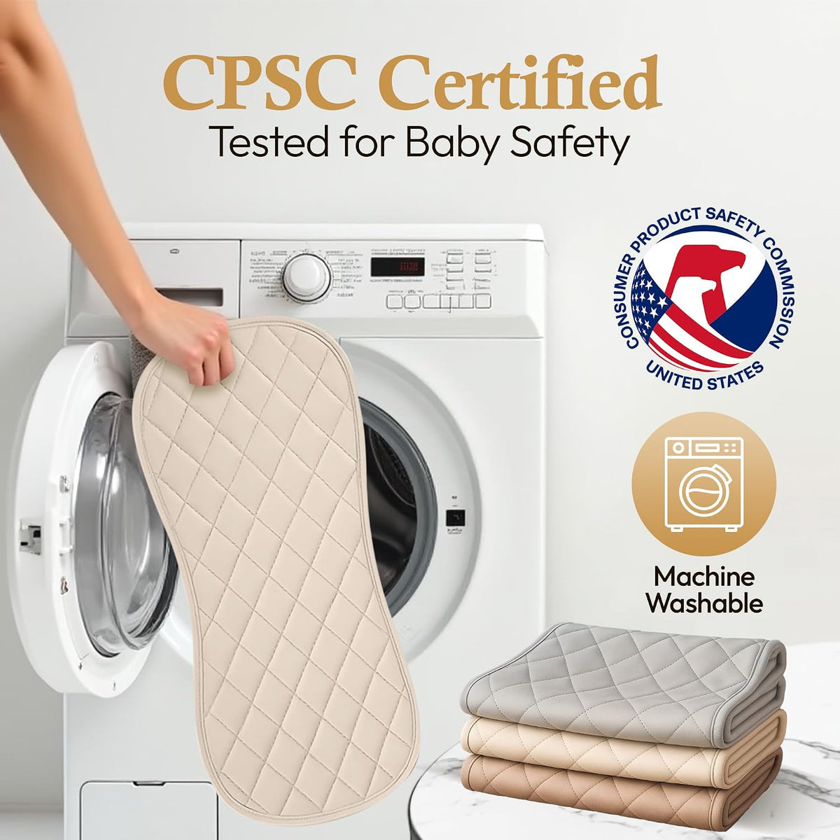 Changing Pad Liners 3 Pack – Waterproof, Soft, Absorbent, Non-Slip, Machine Washable, Reusable Baby Changing Pad Liners, Also Fits Peanut Shaped Changing Pads, Changing Table Pads