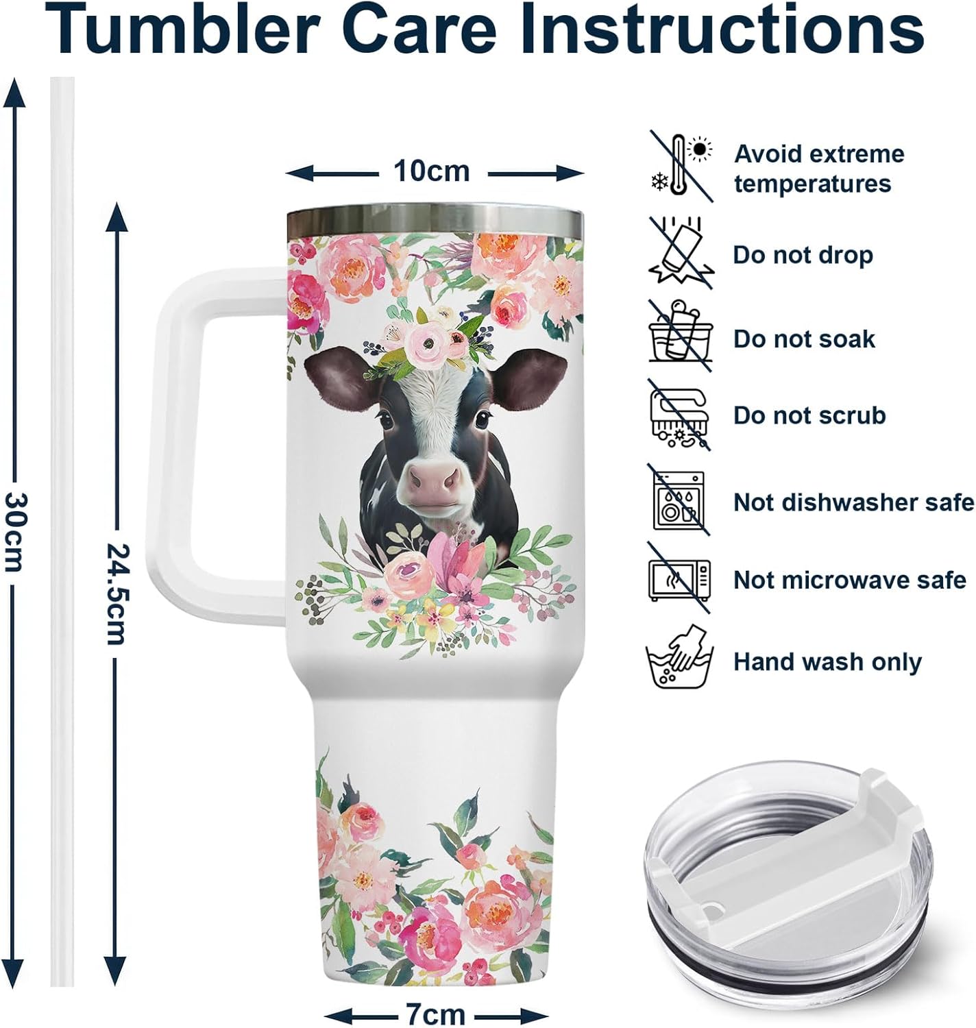Funny Cow Forgot What Was 40 oz Tumbler with Handle, Cow Lover Gift | Ranch Lover Gift, Heifer Ranch Farmhouse Cattle Moo Barnyard Humor Witty Hilarious Comedy Tumbler