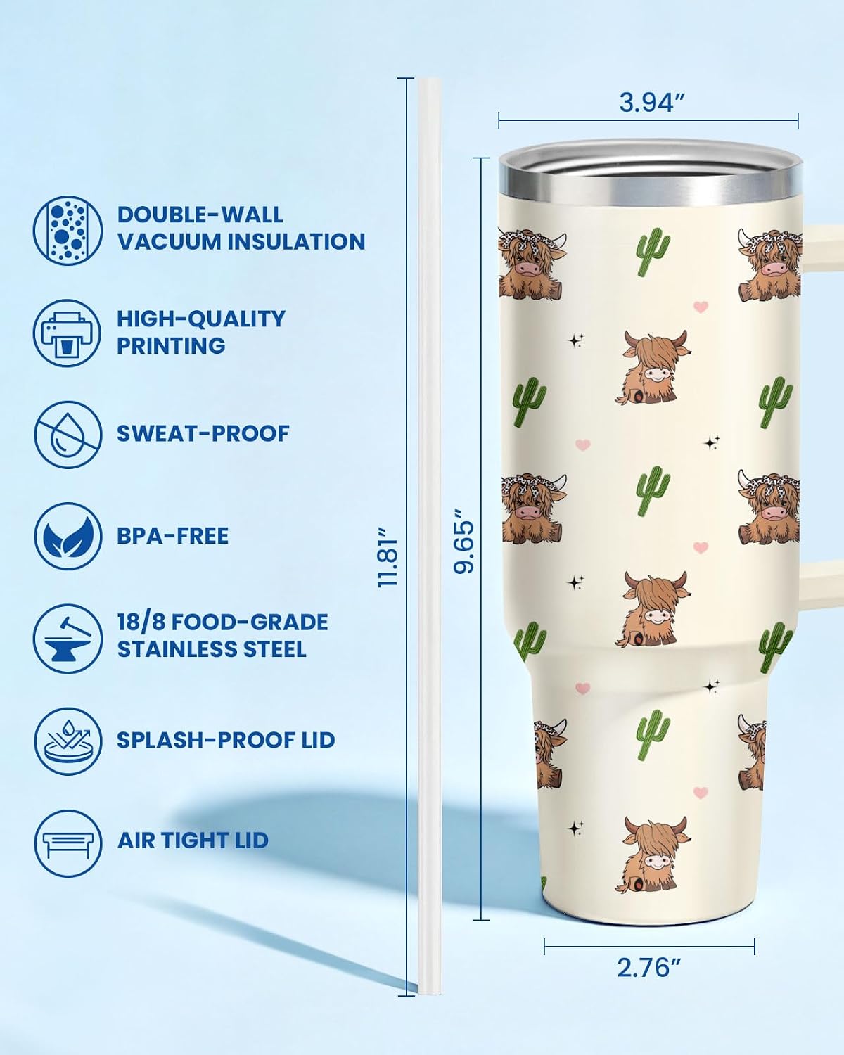 Funny Cow Forgot What Was 40 oz Tumbler with Handle, Cow Lover Gift | Ranch Lover Gift, Heifer Ranch Farmhouse Cattle Moo Barnyard Humor Witty Hilarious Comedy Tumbler