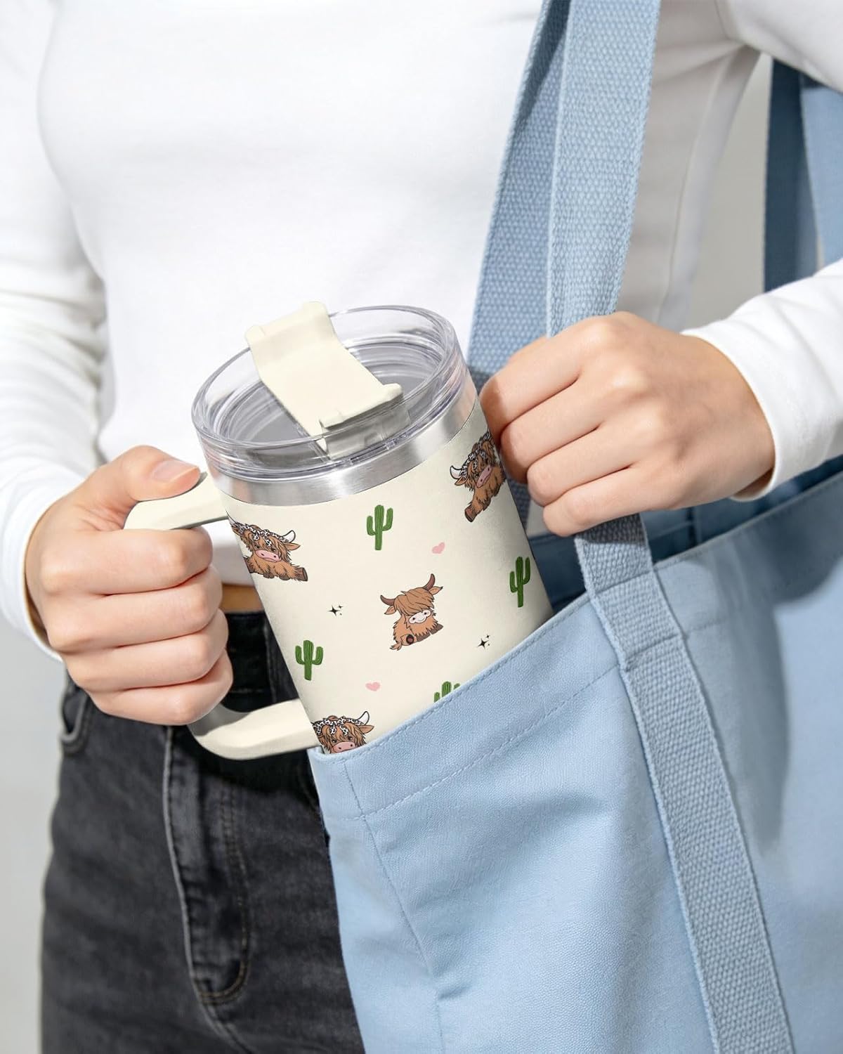 Funny Cow Forgot What Was 40 oz Tumbler with Handle, Cow Lover Gift | Ranch Lover Gift, Heifer Ranch Farmhouse Cattle Moo Barnyard Humor Witty Hilarious Comedy Tumbler