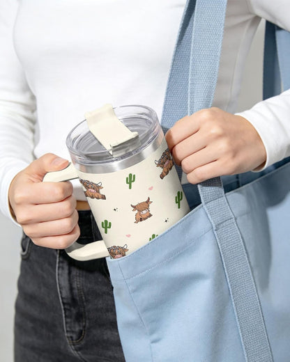 Funny Cow Forgot What Was 40 oz Tumbler with Handle, Cow Lover Gift | Ranch Lover Gift, Heifer Ranch Farmhouse Cattle Moo Barnyard Humor Witty Hilarious Comedy Tumbler