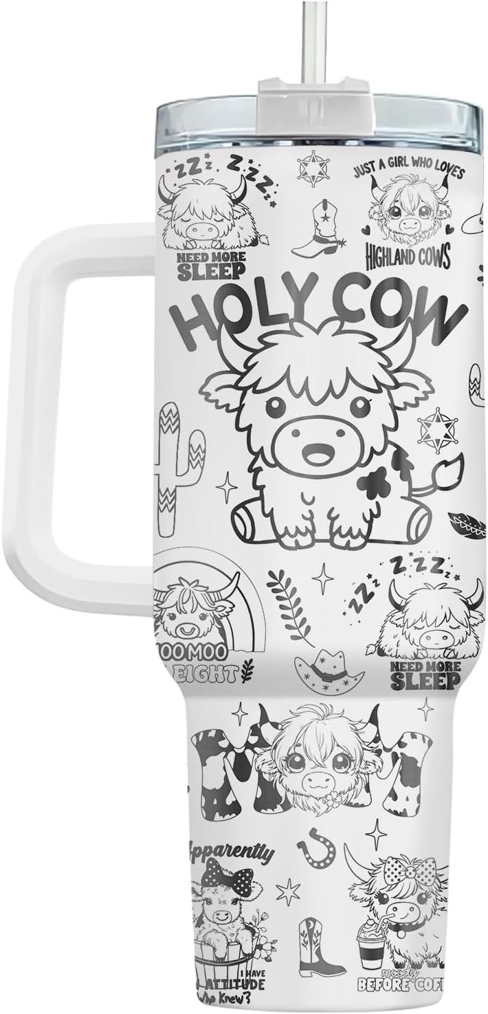 Funny Cow Forgot What Was 40 oz Tumbler with Handle, Cow Lover Gift | Ranch Lover Gift, Heifer Ranch Farmhouse Cattle Moo Barnyard Humor Witty Hilarious Comedy Tumbler