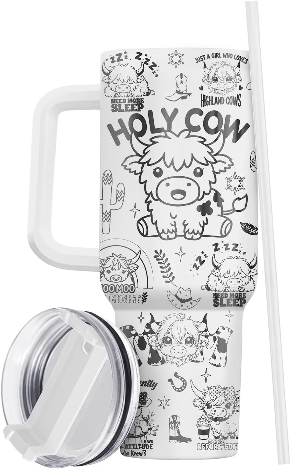 Funny Cow Forgot What Was 40 oz Tumbler with Handle, Cow Lover Gift | Ranch Lover Gift, Heifer Ranch Farmhouse Cattle Moo Barnyard Humor Witty Hilarious Comedy Tumbler