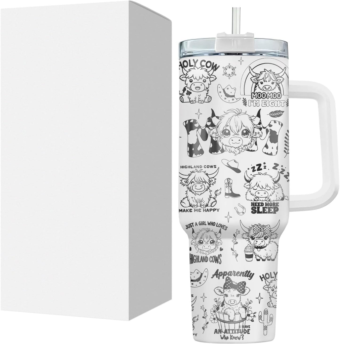 Funny Cow Forgot What Was 40 oz Tumbler with Handle, Cow Lover Gift | Ranch Lover Gift, Heifer Ranch Farmhouse Cattle Moo Barnyard Humor Witty Hilarious Comedy Tumbler