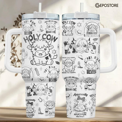 Funny Cow Forgot What Was 40 oz Tumbler with Handle, Cow Lover Gift | Ranch Lover Gift, Heifer Ranch Farmhouse Cattle Moo Barnyard Humor Witty Hilarious Comedy Tumbler