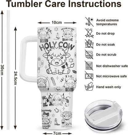 Funny Cow Forgot What Was 40 oz Tumbler with Handle, Cow Lover Gift | Ranch Lover Gift, Heifer Ranch Farmhouse Cattle Moo Barnyard Humor Witty Hilarious Comedy Tumbler