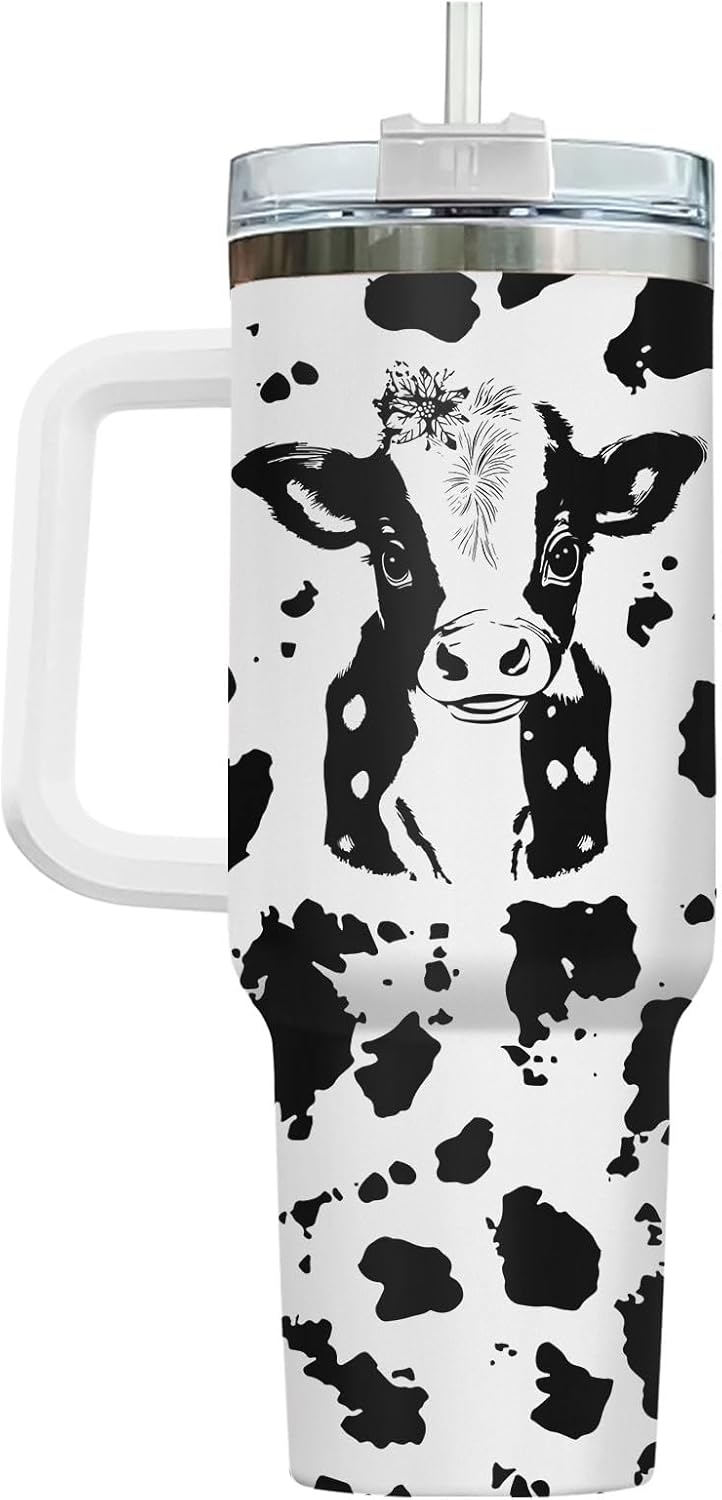 Funny Cow Forgot What Was 40 oz Tumbler with Handle, Cow Lover Gift | Ranch Lover Gift, Heifer Ranch Farmhouse Cattle Moo Barnyard Humor Witty Hilarious Comedy Tumbler