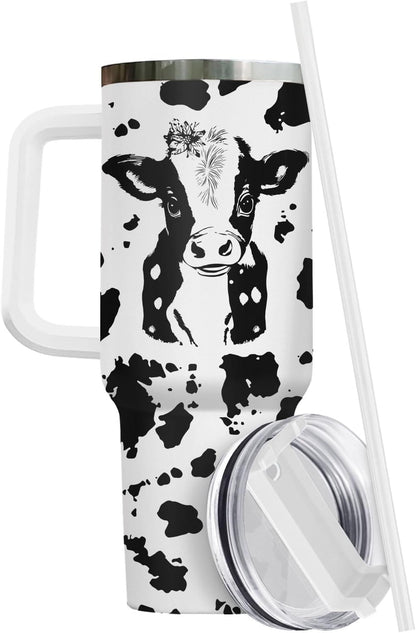 Funny Cow Forgot What Was 40 oz Tumbler with Handle, Cow Lover Gift | Ranch Lover Gift, Heifer Ranch Farmhouse Cattle Moo Barnyard Humor Witty Hilarious Comedy Tumbler