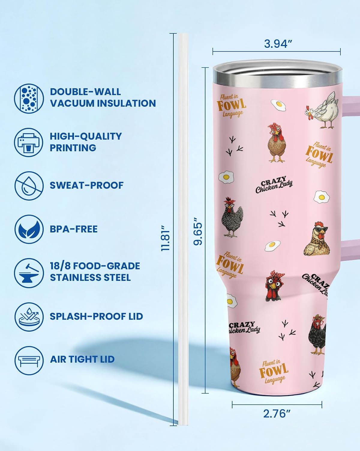Funny Cow Forgot What Was 40 oz Tumbler with Handle, Cow Lover Gift | Ranch Lover Gift, Heifer Ranch Farmhouse Cattle Moo Barnyard Humor Witty Hilarious Comedy Tumbler