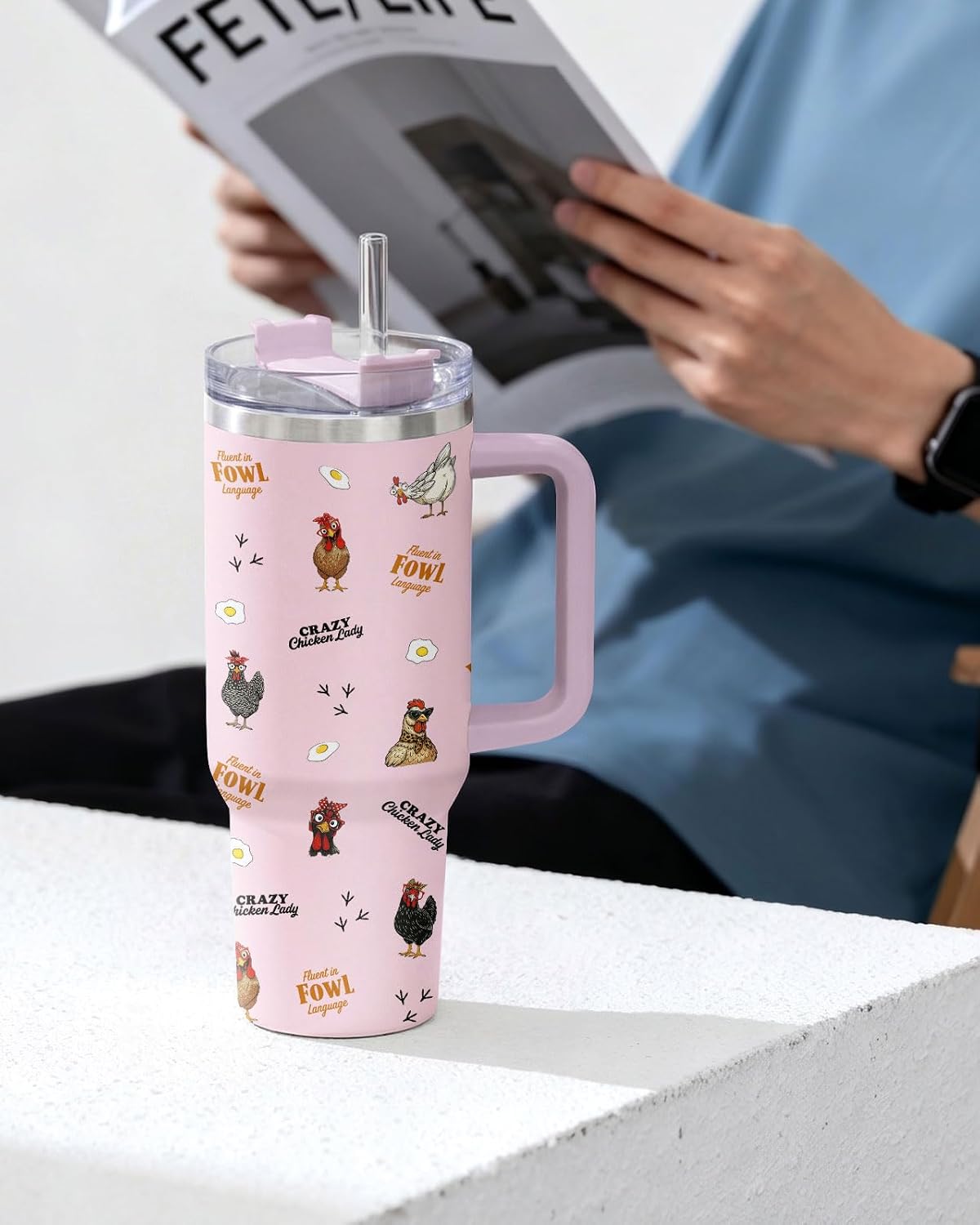 Funny Cow Forgot What Was 40 oz Tumbler with Handle, Cow Lover Gift | Ranch Lover Gift, Heifer Ranch Farmhouse Cattle Moo Barnyard Humor Witty Hilarious Comedy Tumbler
