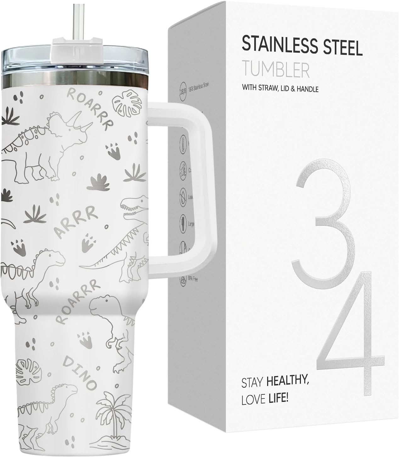 Funny Cow Forgot What Was 40 oz Tumbler with Handle, Cow Lover Gift | Ranch Lover Gift, Heifer Ranch Farmhouse Cattle Moo Barnyard Humor Witty Hilarious Comedy Tumbler