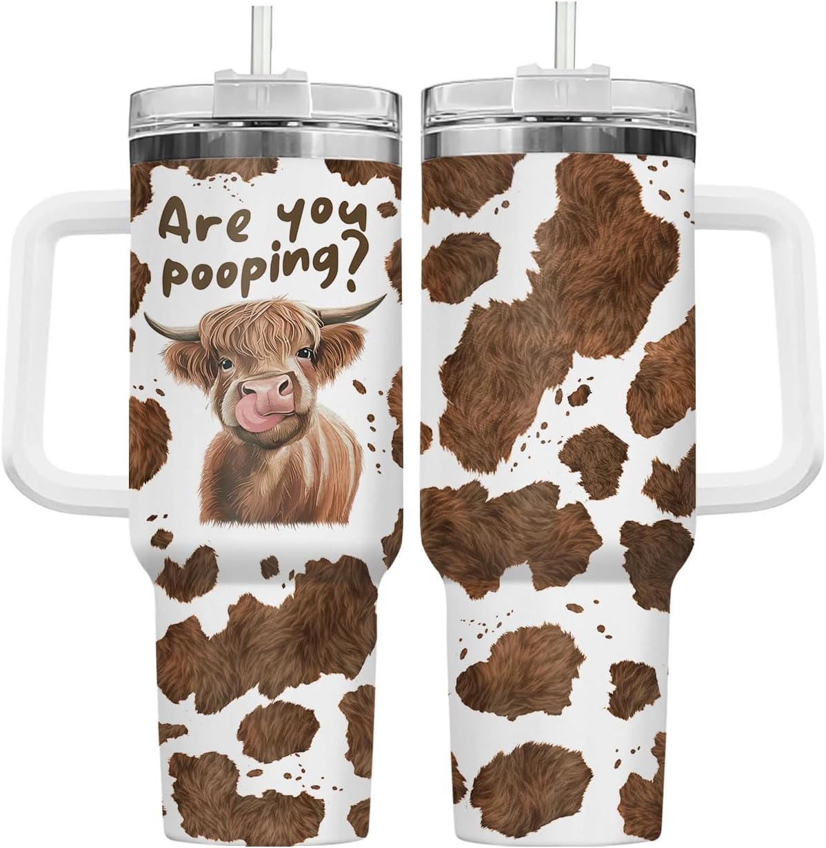 Funny Cow Forgot What Was 40 oz Tumbler with Handle, Cow Lover Gift | Ranch Lover Gift, Heifer Ranch Farmhouse Cattle Moo Barnyard Humor Witty Hilarious Comedy Tumbler