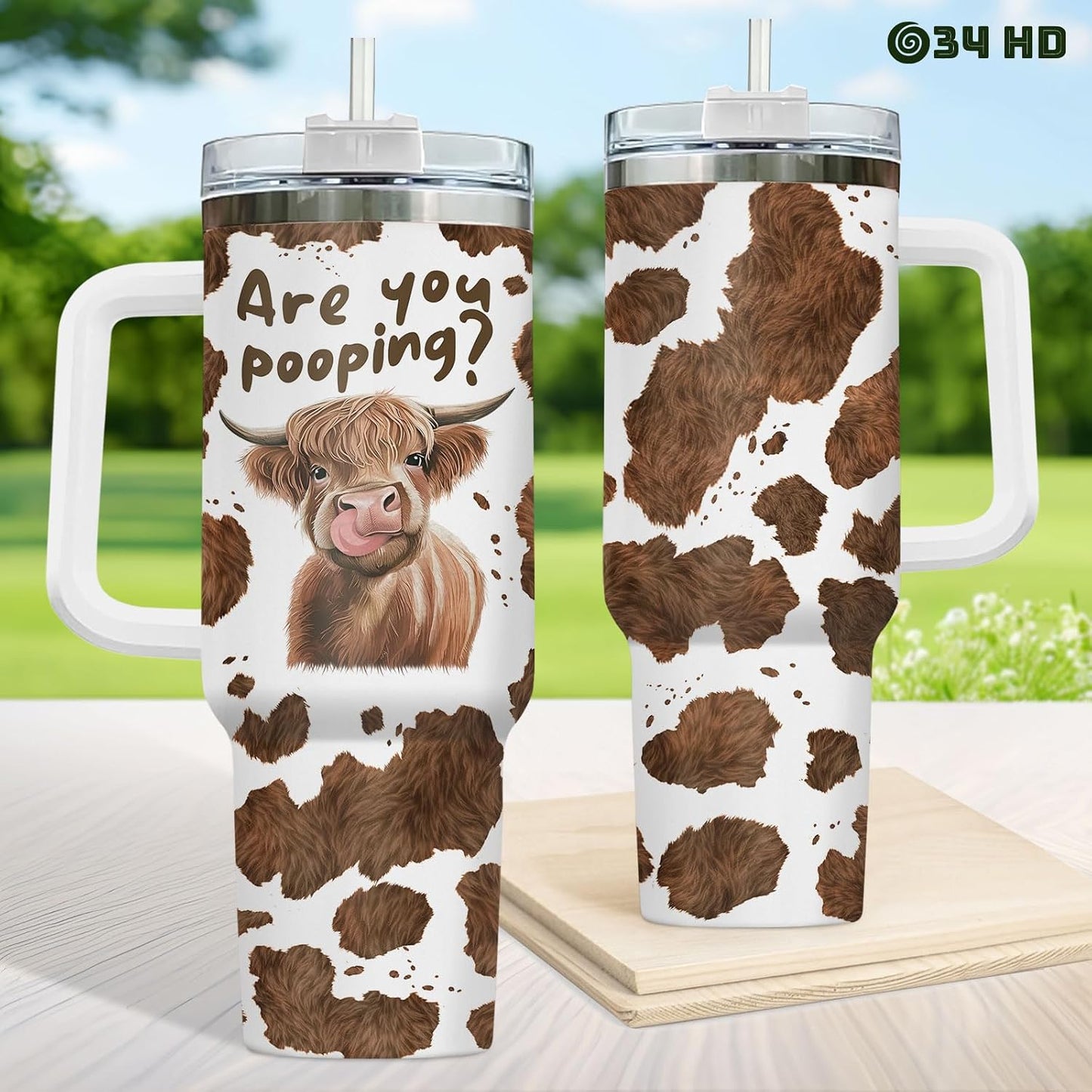 Funny Cow Forgot What Was 40 oz Tumbler with Handle, Cow Lover Gift | Ranch Lover Gift, Heifer Ranch Farmhouse Cattle Moo Barnyard Humor Witty Hilarious Comedy Tumbler