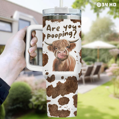 Funny Cow Forgot What Was 40 oz Tumbler with Handle, Cow Lover Gift | Ranch Lover Gift, Heifer Ranch Farmhouse Cattle Moo Barnyard Humor Witty Hilarious Comedy Tumbler